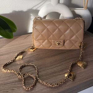 Chanel Beige Quilted Crossbody Bag